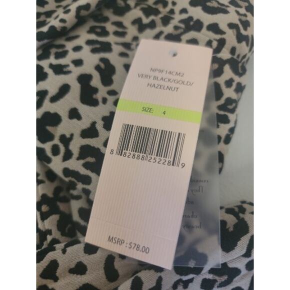 Nanette Lepore Leopard Pant Ankle Slit Cuff Legging Pull-On Gold Black sz 4 - Picture 6 of 8